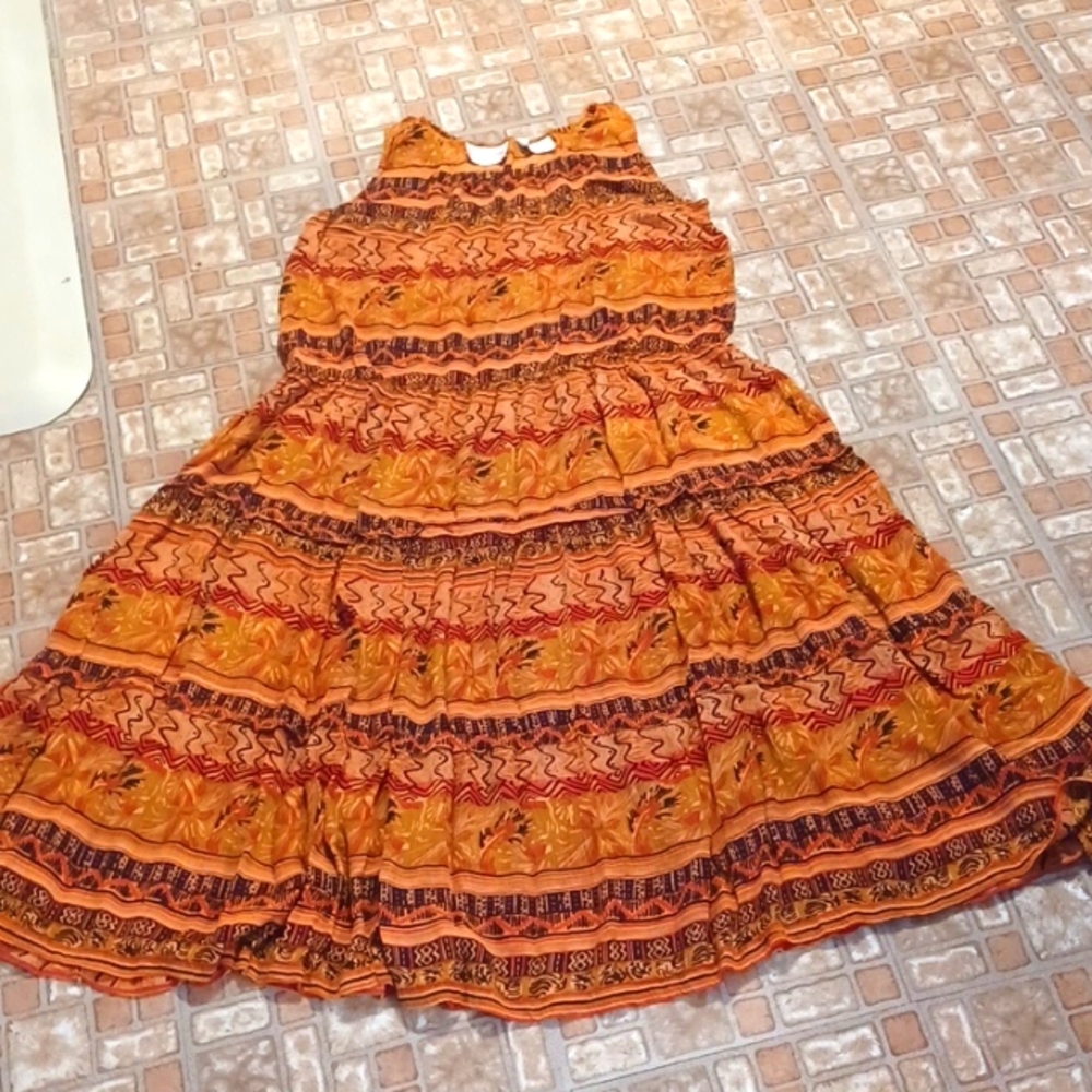 Karin Steven's teared dress women's size large drop waistline